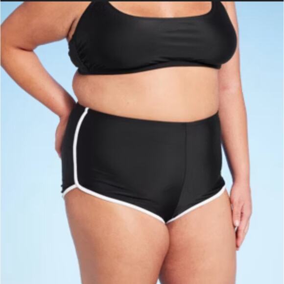 Women's High Waist Cheeky Dolphin Swimsuit  Boy shorts - Wild Fable 2X NWT - Picture 3 of 4